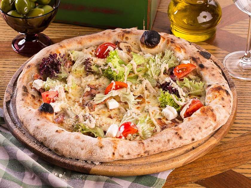 Caesar Salad with Chicken and Bacon