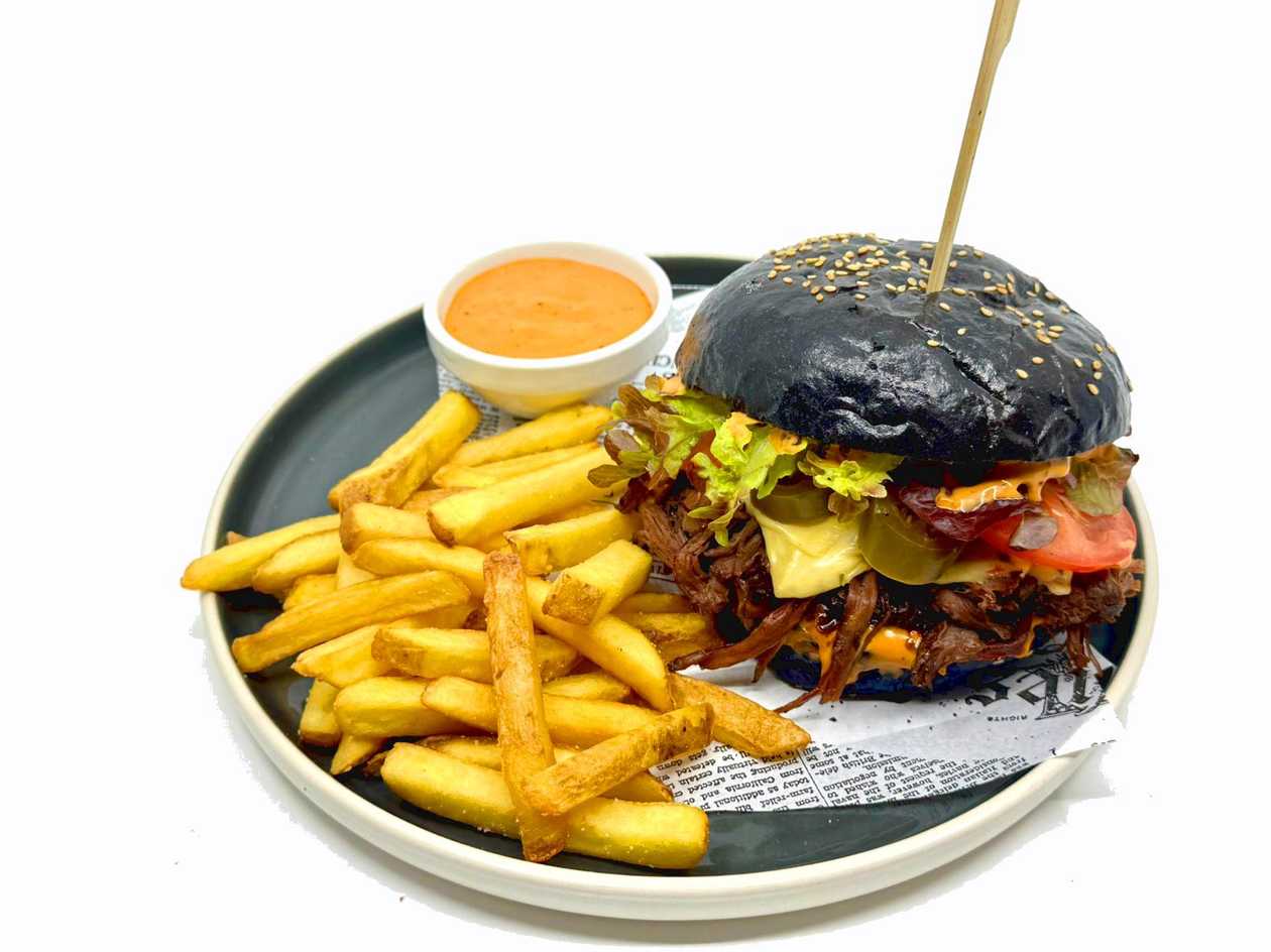 Black spicy burger