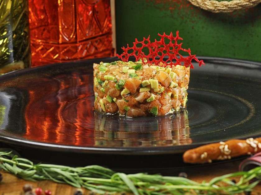 Salmon Tartare with Flying Fish Roe