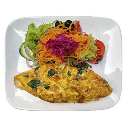 Omelete Queijo e Espinafres