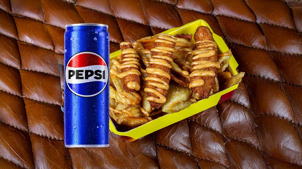 Картофель фри с хрустящей курицей и лаймовым соусом + Pepsi 0.33L