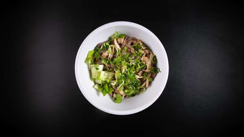 Glass Noodles with Beef and Asian Mushrooms