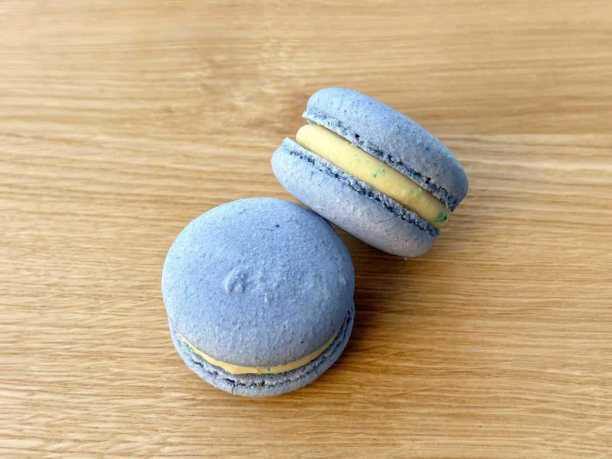 Parmesan Macaron with Raspberry Coulis