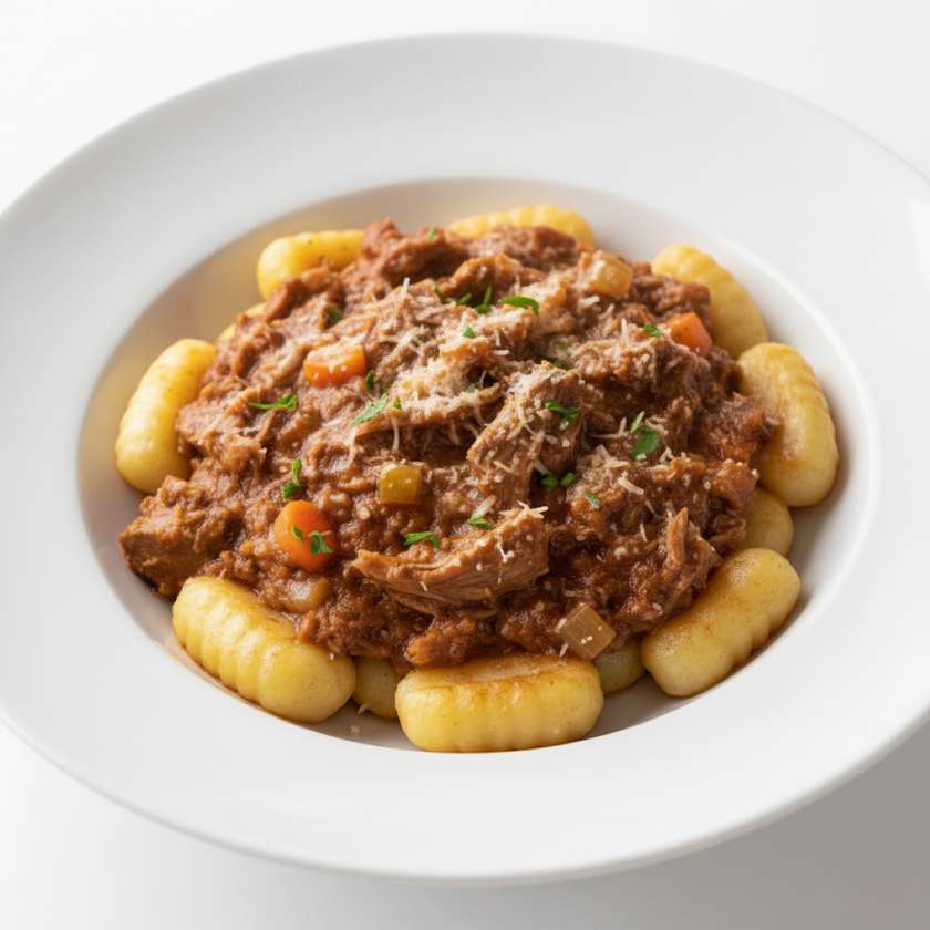 Gnocchi con ragú d ´agnello