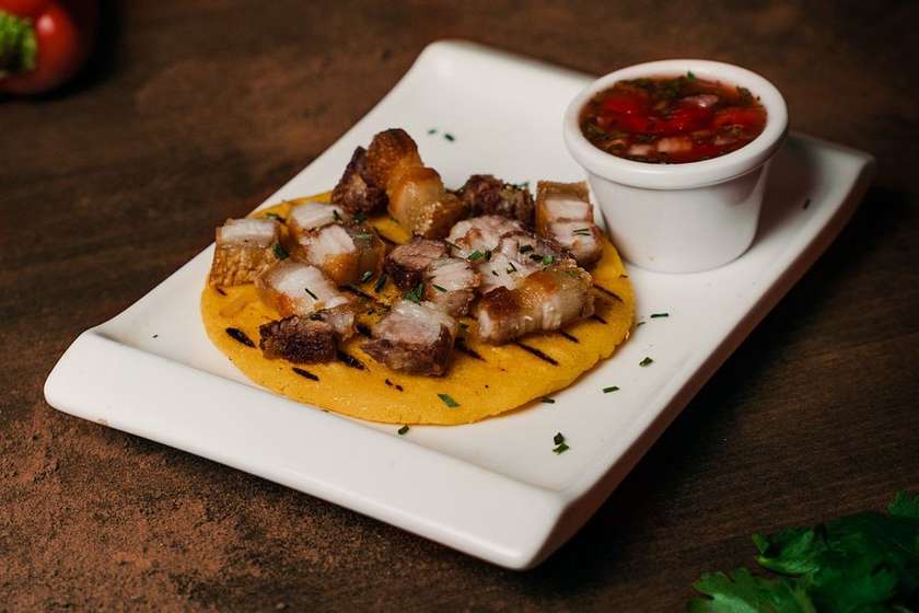 Arepas with Chicharrón