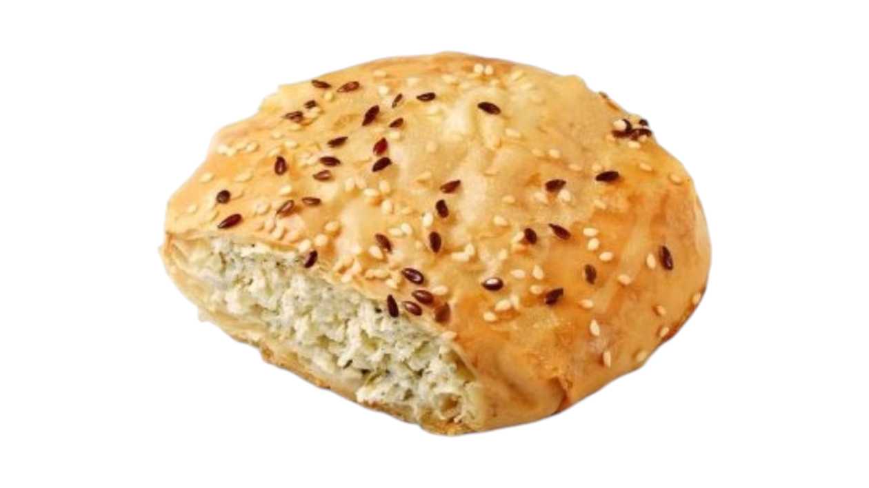 Лепешка из тонкого теста с сыром и зеленью 140г