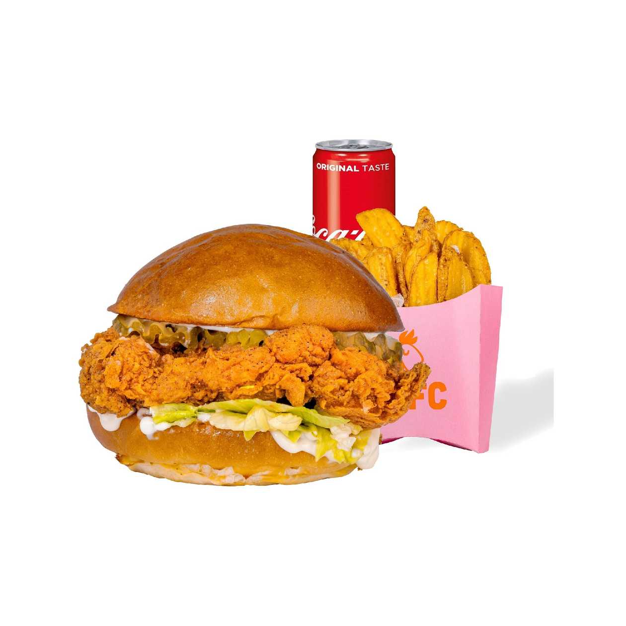 Menu | Cauliflower Simple Burger, Fries Crispers 130g, Soft Drink