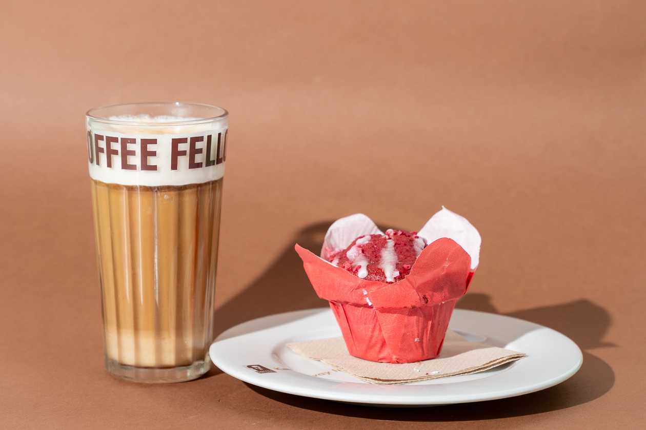Oat Pumpkin Spice Latte + Blood Muffin