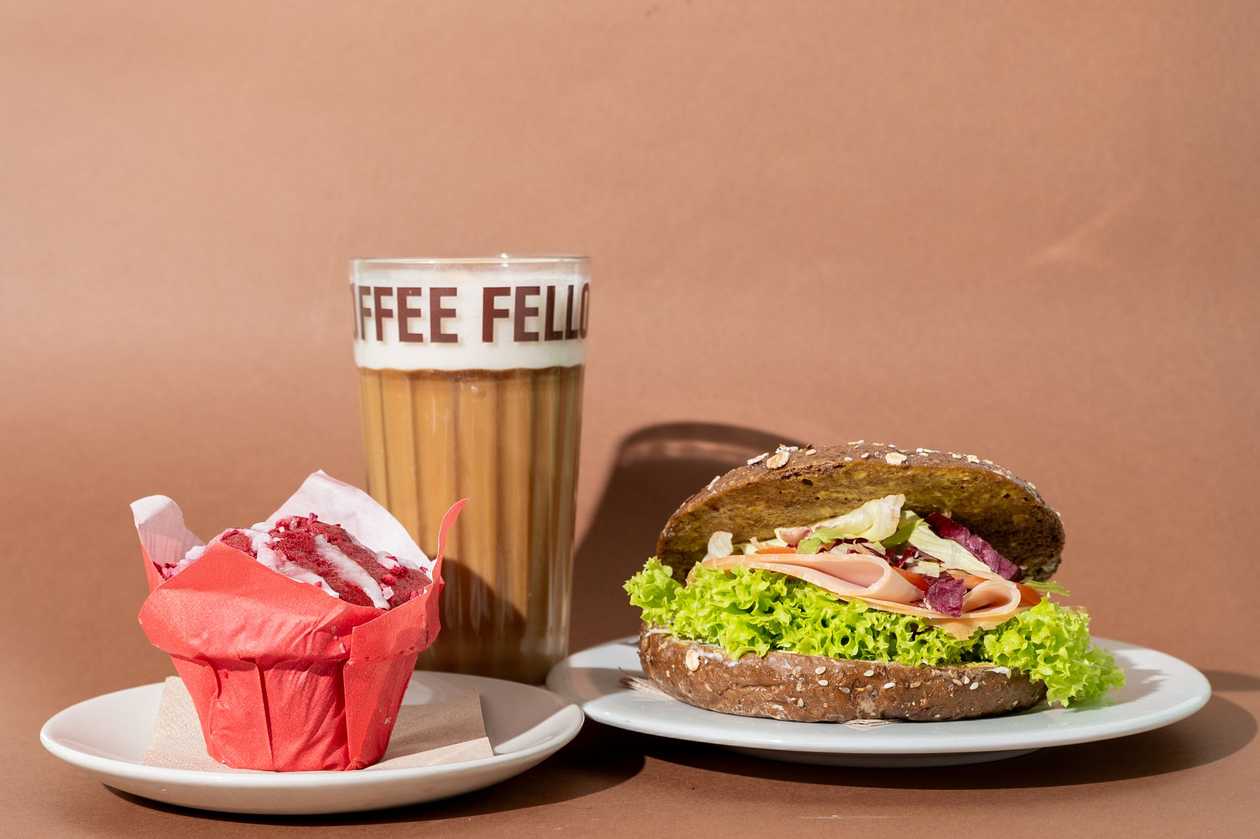 Oat Pumpkin Spice Latte + Choice of Bagel + Blood Muffin