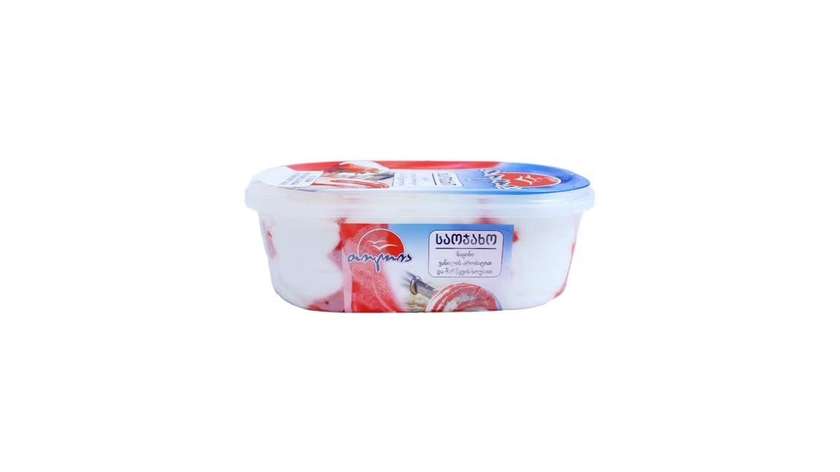 Ice Cream Family “Golia” With Vanilla And Strawberry Sauce 500G