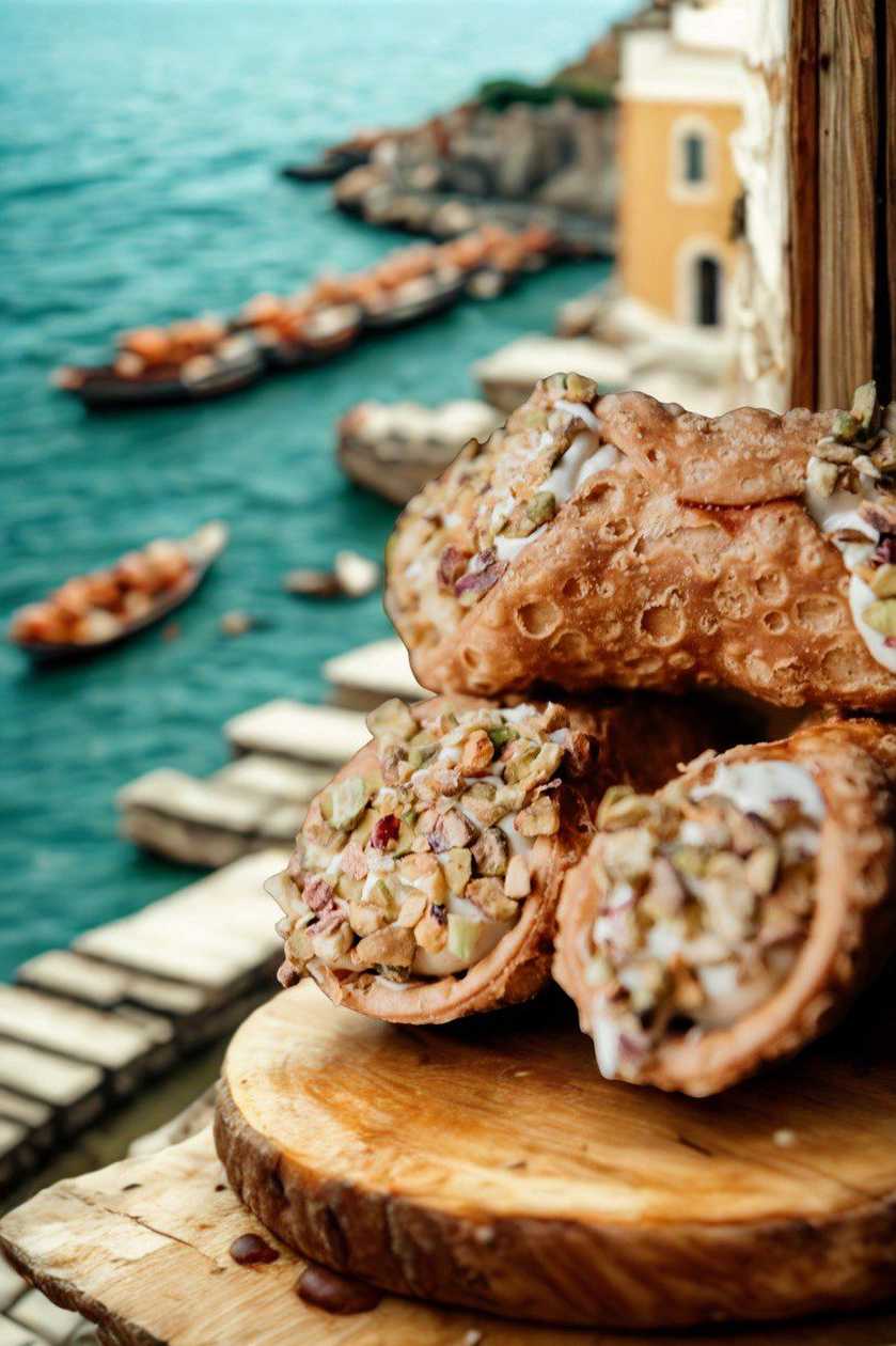 Cannoli with pistachios 8cm(60g) 1 piece