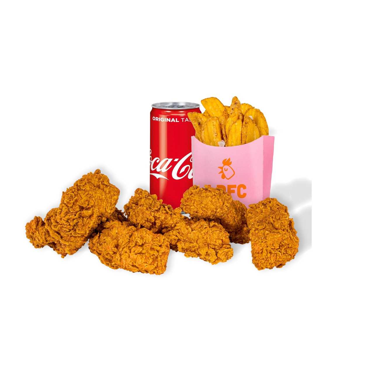 Menu I Large Strips, Fries Crispers 130g, Soft Drink