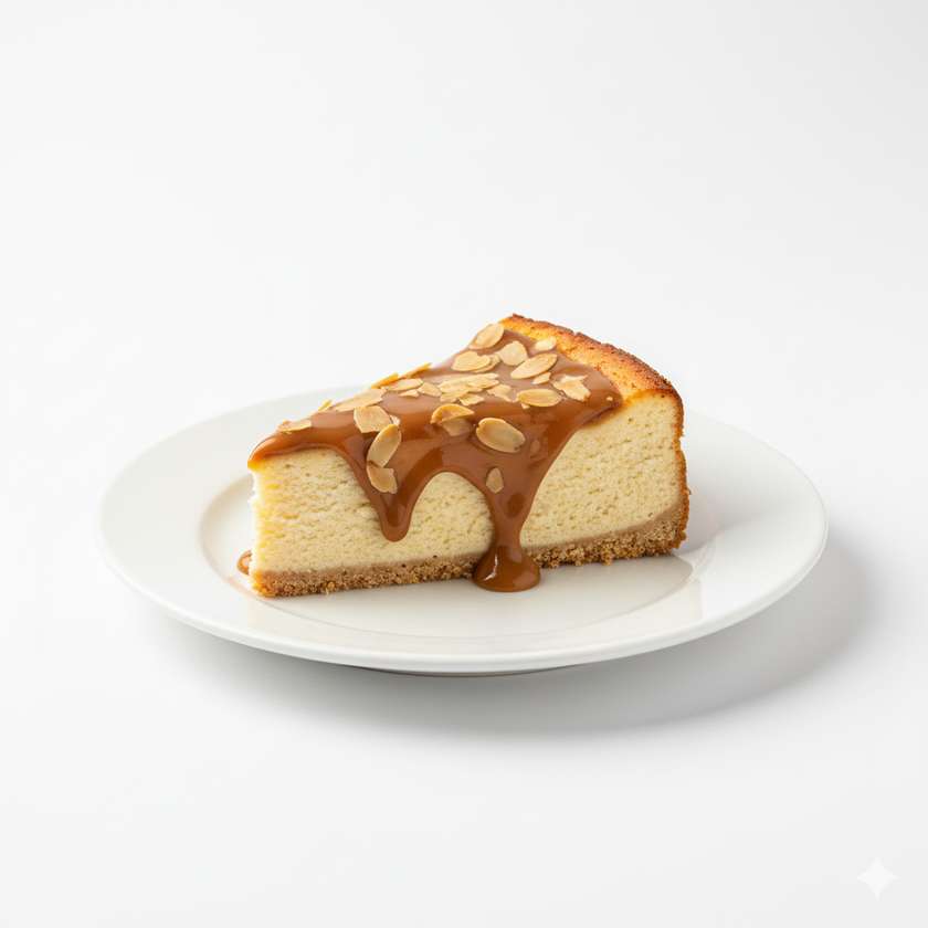 Cheesecake with Caramel and Almonds