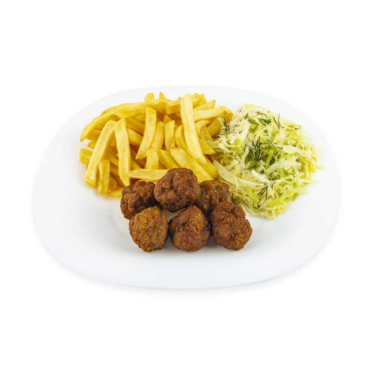 Chifteluțe de Porc cu Cartofi Prăjiți