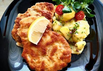 Delicate pork schnitzel