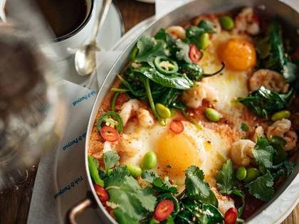 Miso Shakshuka with Shrimp