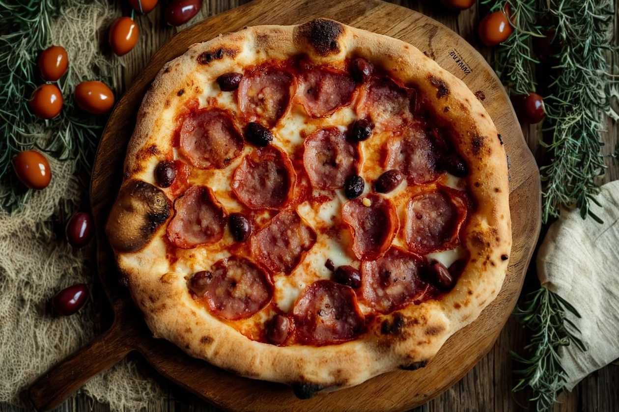 Pizza Salami e Olive 32 cm