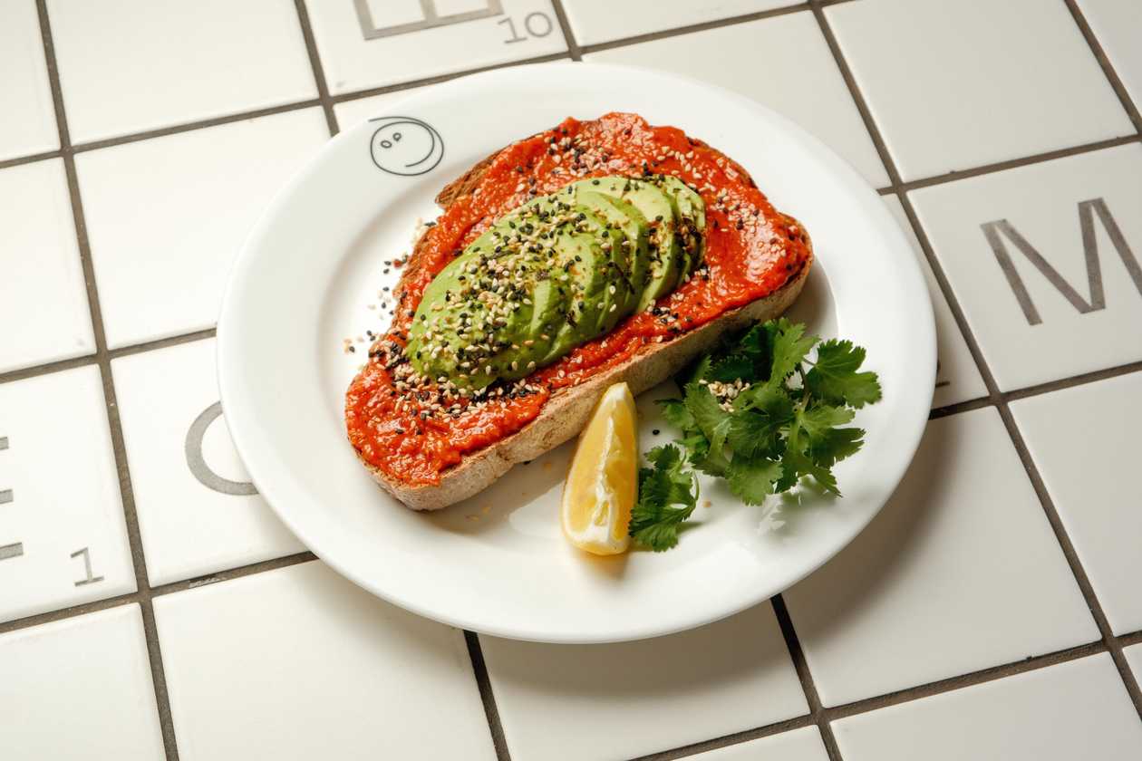 Avocado toast on buckwheat bread