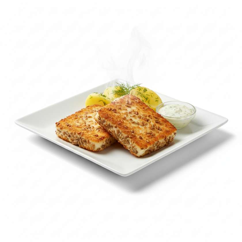 Fried Gouda Cheese in Sunflower Crust