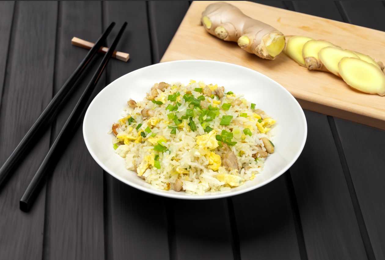 Ginger fried rice with chicken