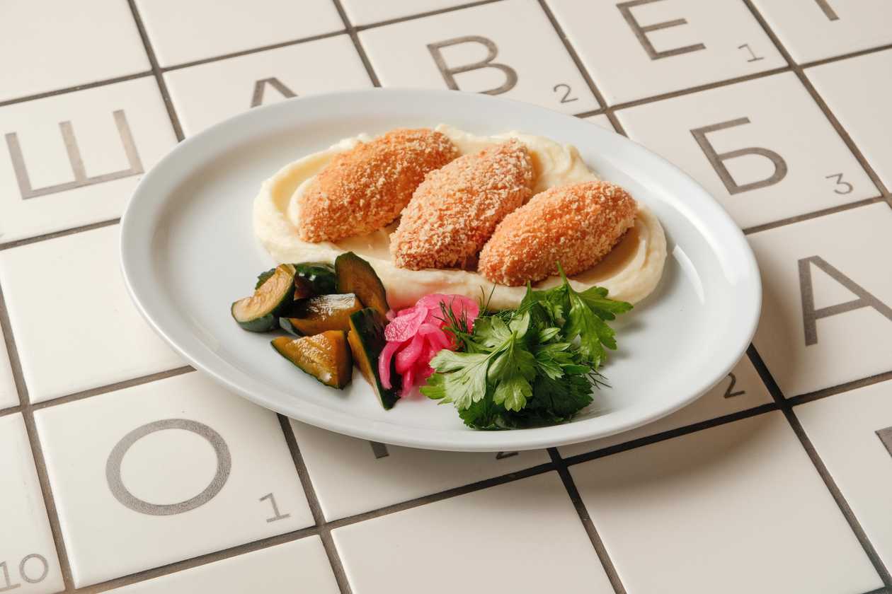 Chicken Kyiv with Cheddar and Mashed Potatoes