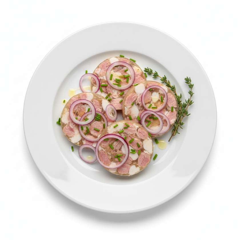 Homemade haggis with onion and vinegar