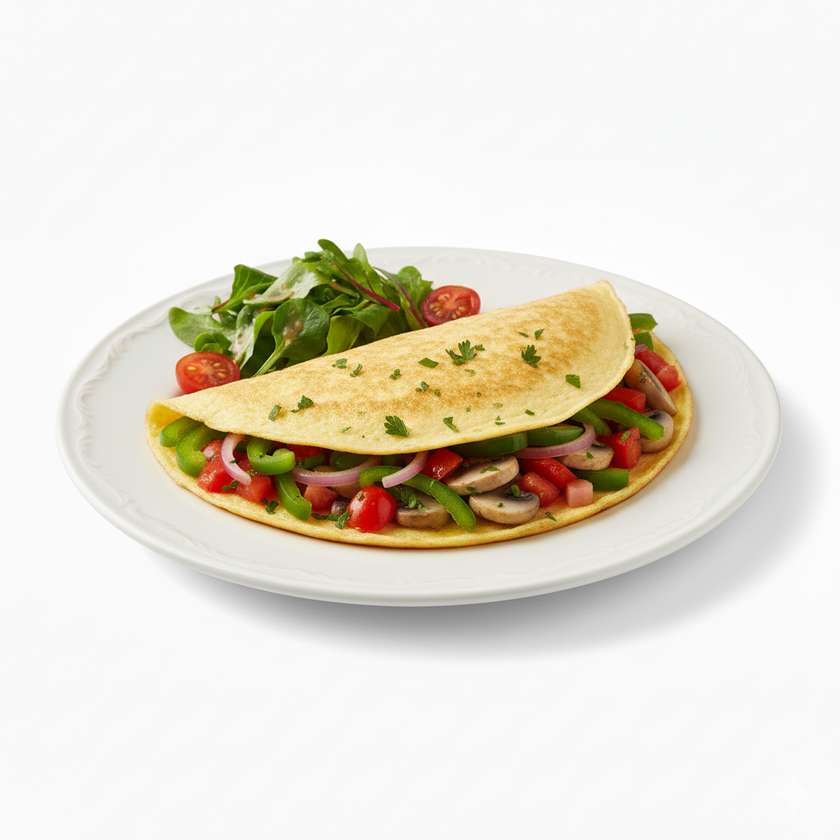 Ομελετα με πιπερία και μανιταρι