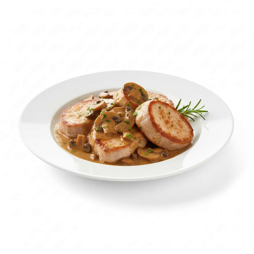 Grilovaná panenka  na dubákovej omáčke