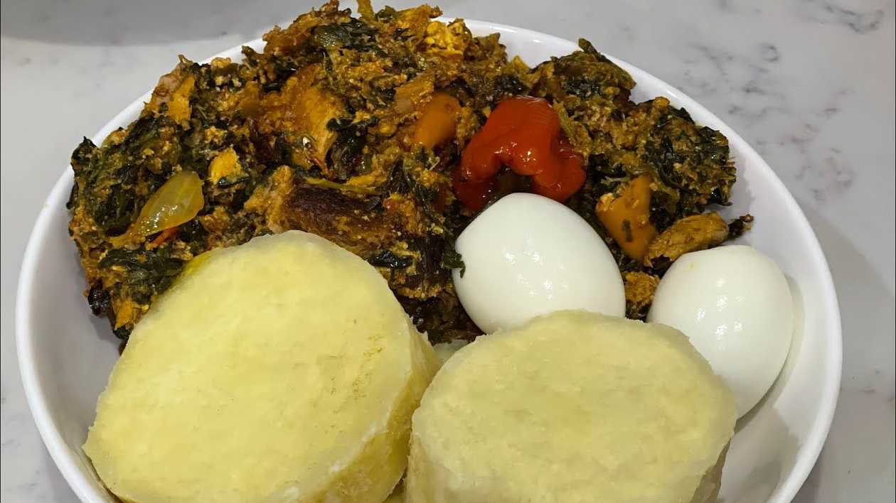 Yam and Palava sauce