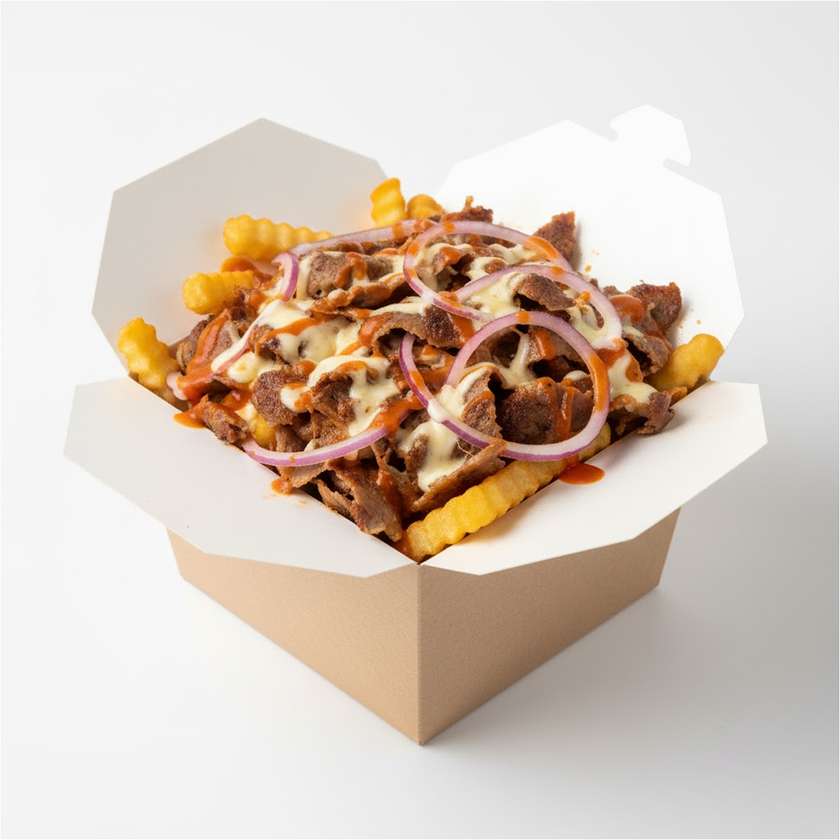 Spicy kebab in a box