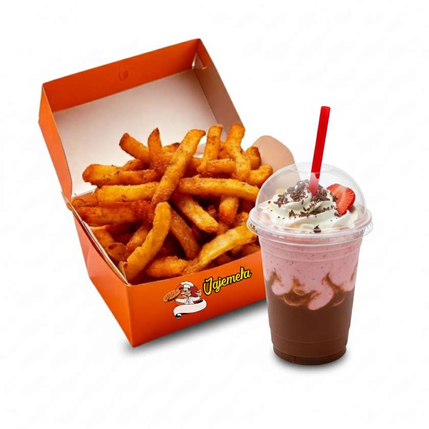Large Masala fries with Milkshake (500ml)