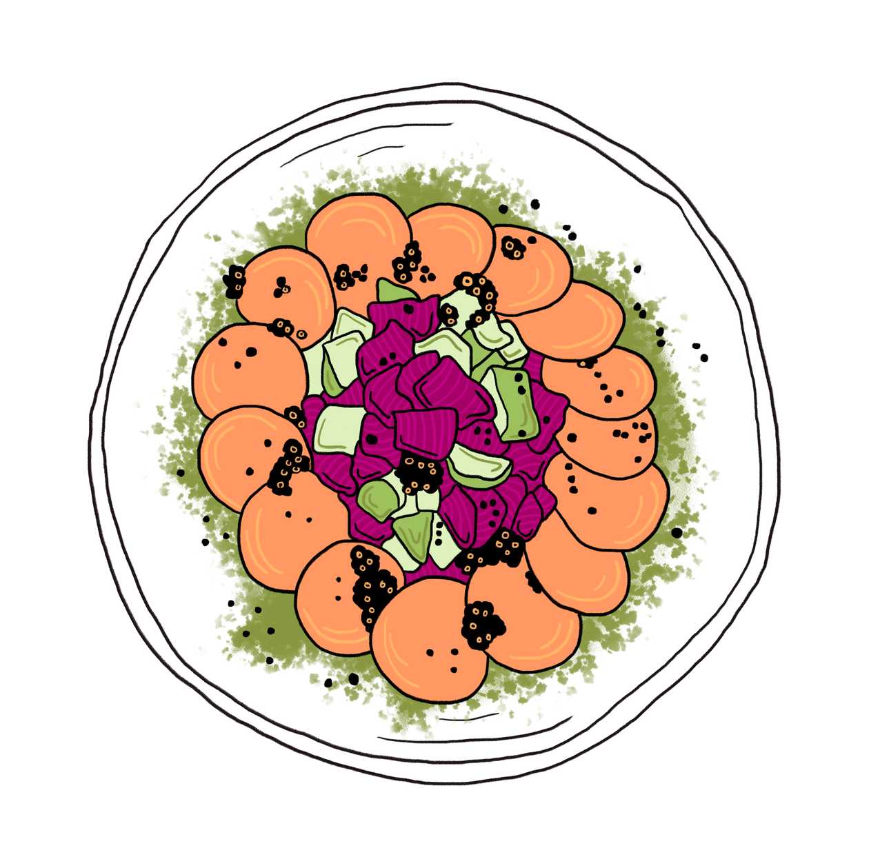 Řepný gravlax s lívanci