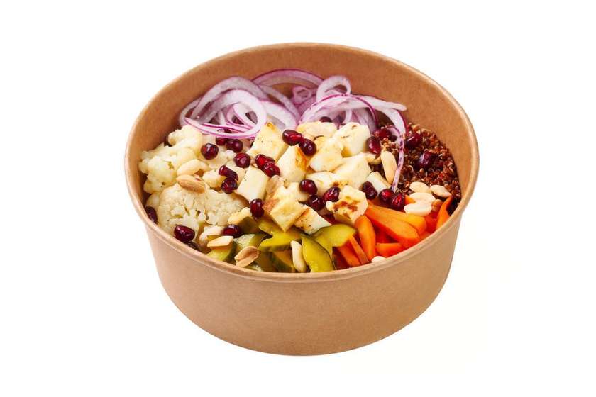 Bowl with Halloumi Cheese