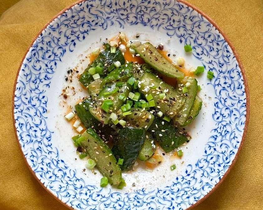 Smashed Cucumbers with Chili