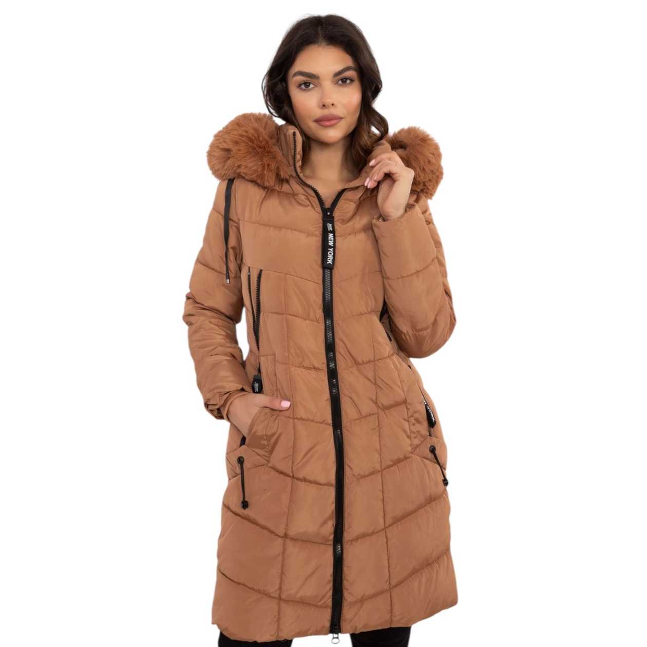 Dámska zimná bunda dlhá + kožusinka