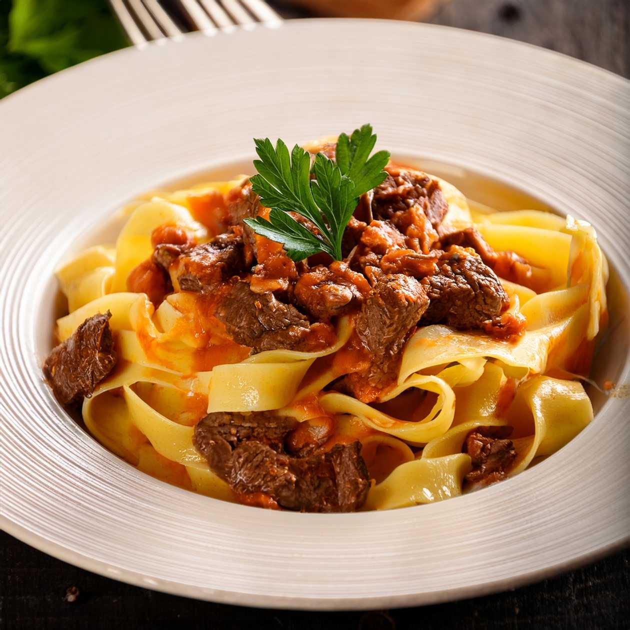 papardelle, ragů z divočáka