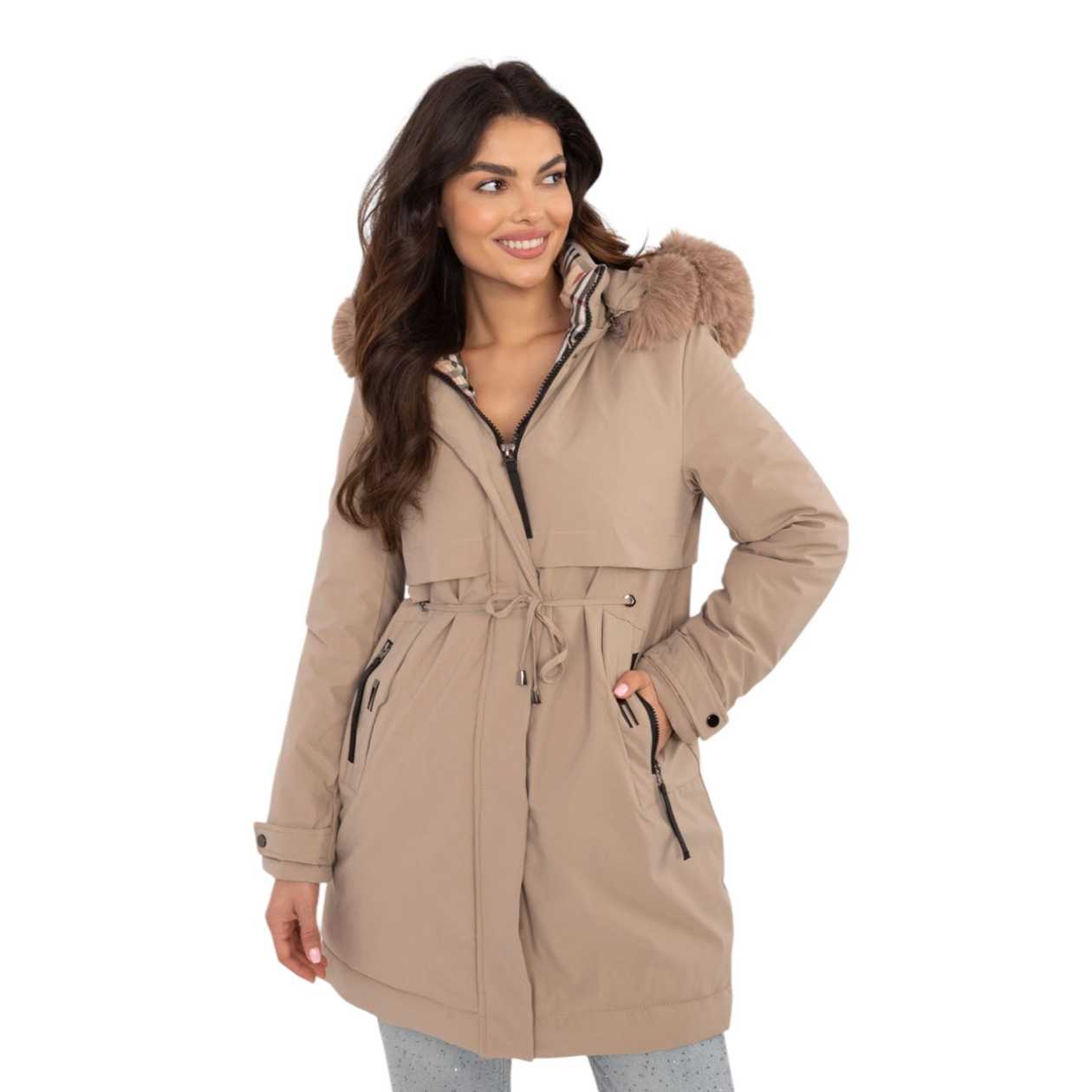 Hnedá zimna bunda STYLE FUR M