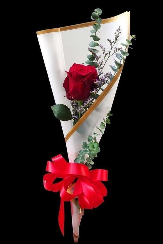 Single Red Rose Bouquet