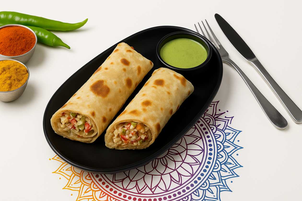 Ruladă de Legume în Naan / Naan Vegetables Roll