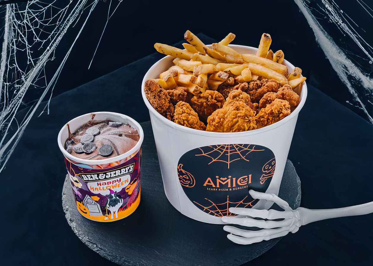 Crispy Chicken Wings and Strips menu (vyber si zmrzlinu nebo nápoj)