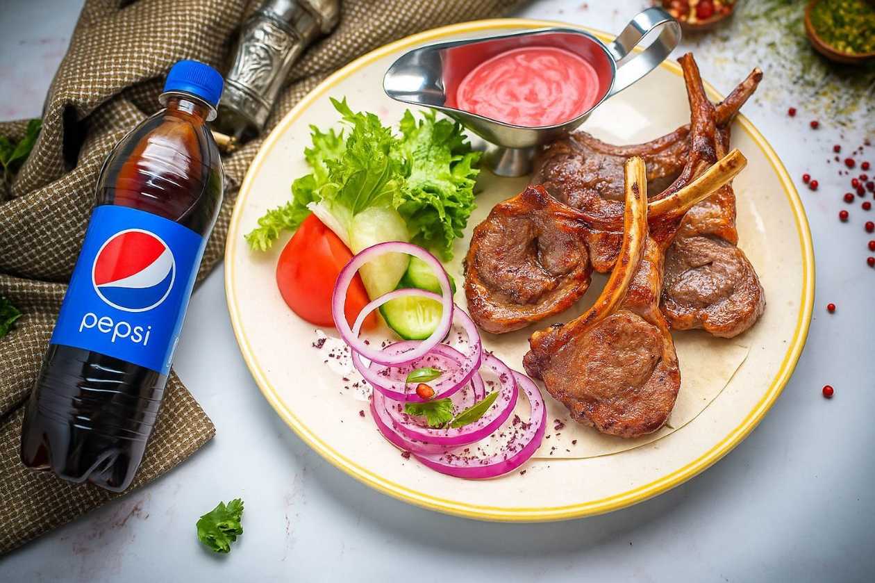 Šašlõkk lambakarreest + Pepsi 0.5 l