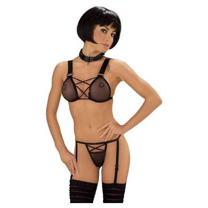 PVC & Fishnet Erotic Set 2pcs 6361, Size XL