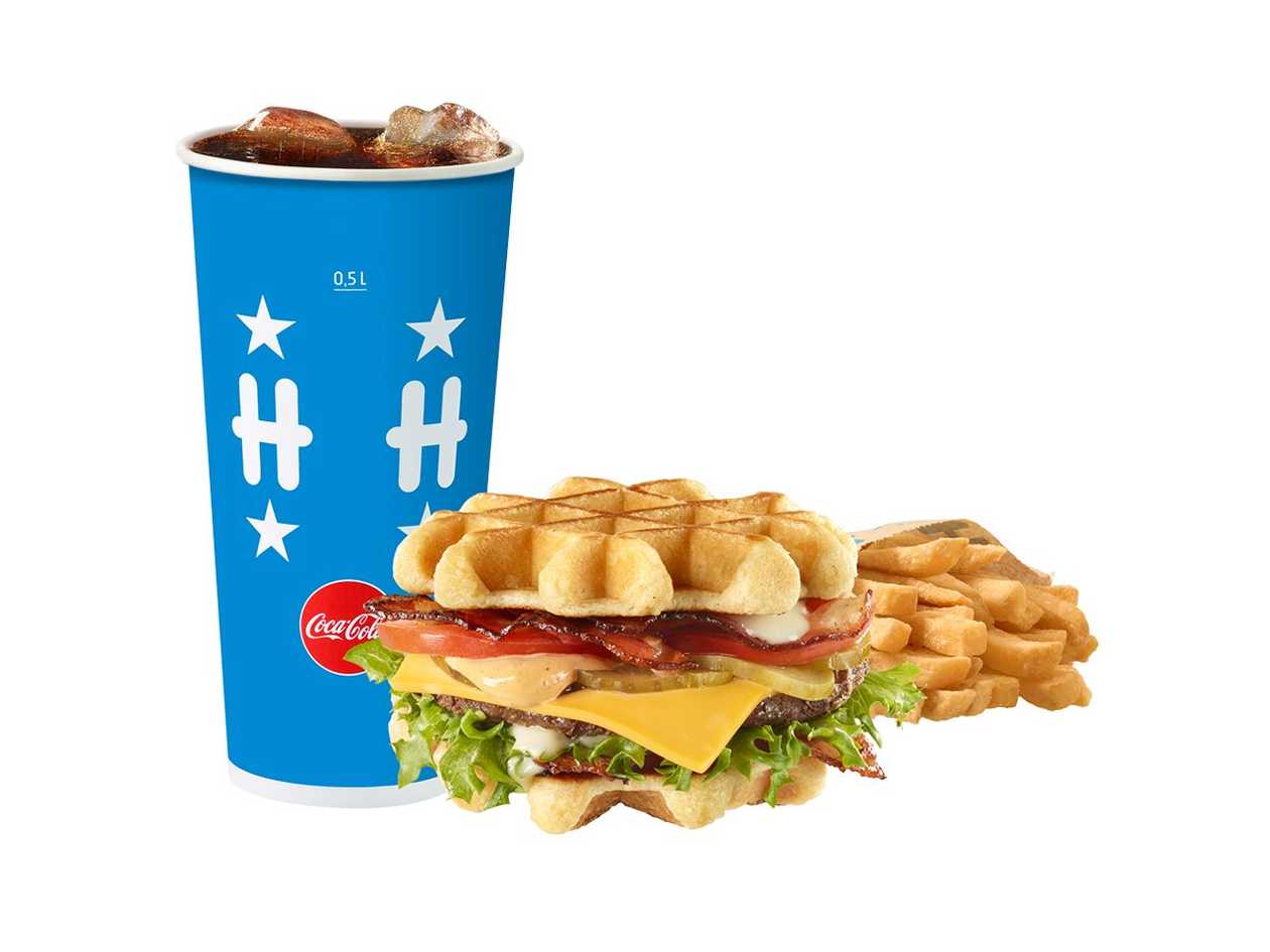 Waffle Burger large meal