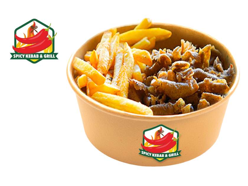 Large Kebab Box with Meat and Fries Only