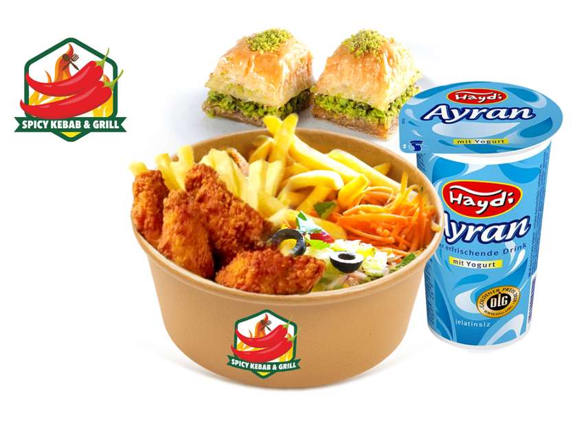 🔥 Zestaw Wings Box (4 szt.) + Ayran + Baklawa (2 szt.)