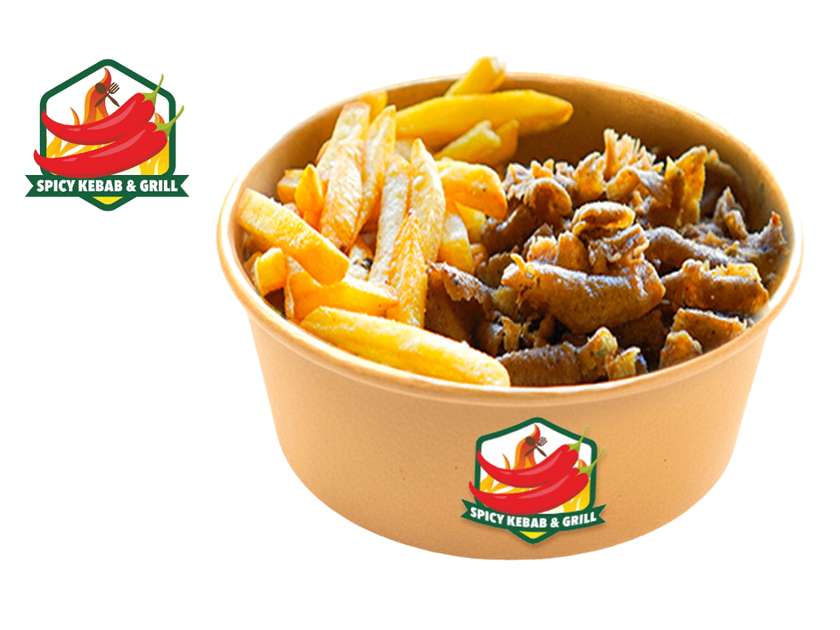 Kebab box z samym mięsem i frytkami (Duży)