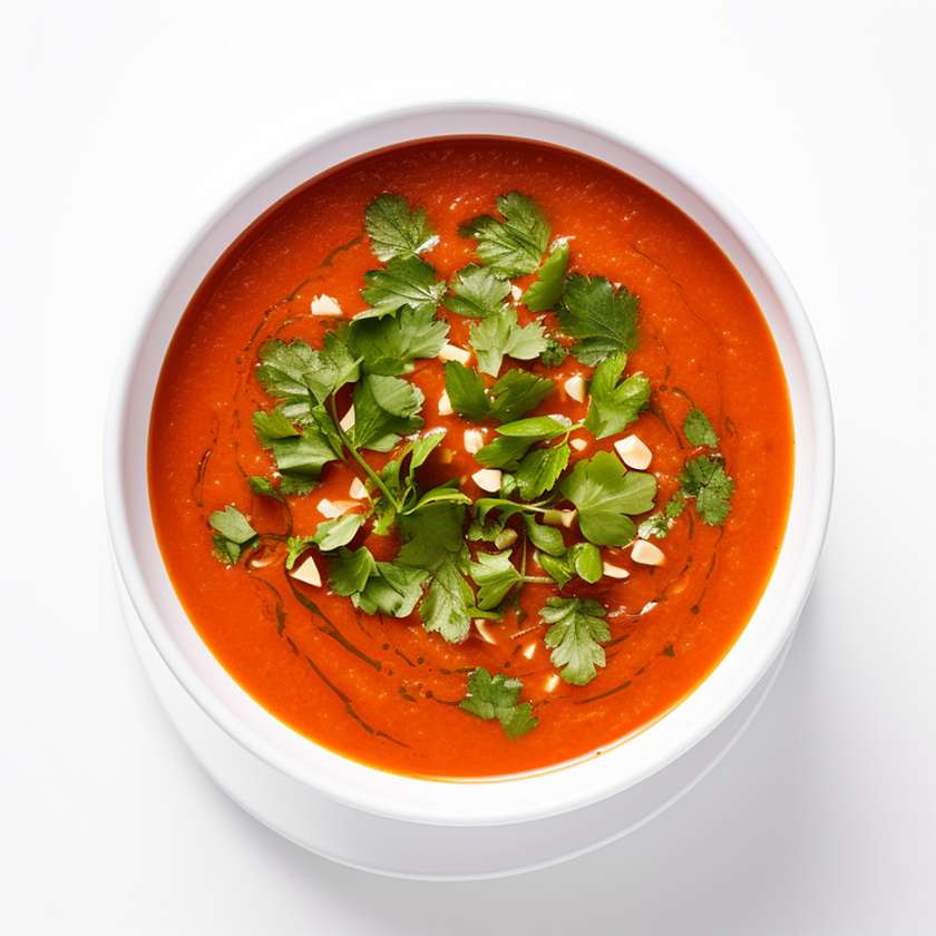 Bezlepková paradajková polievka s parmezánom