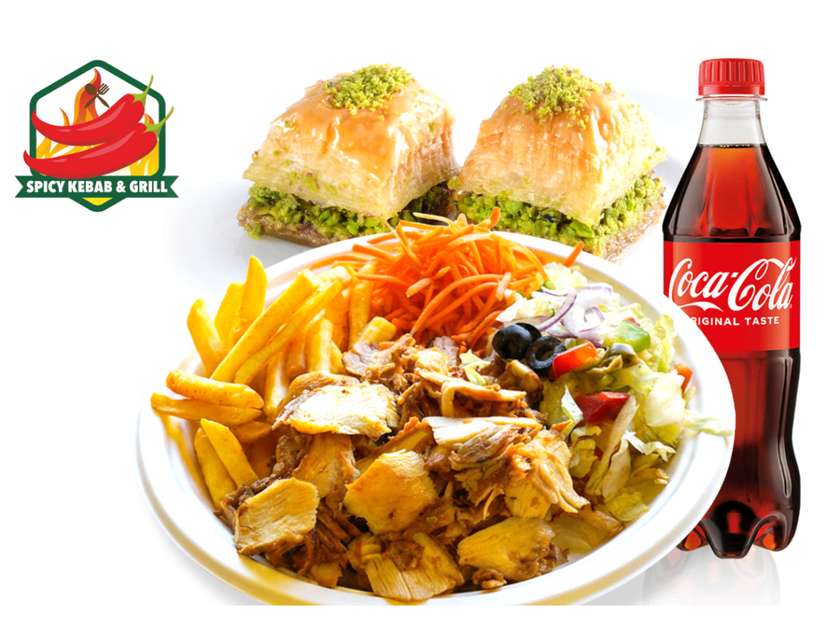 🔥 Zestaw Talerz Kebab + Coca-Cola 500ml + Baklawa (2 szt.)