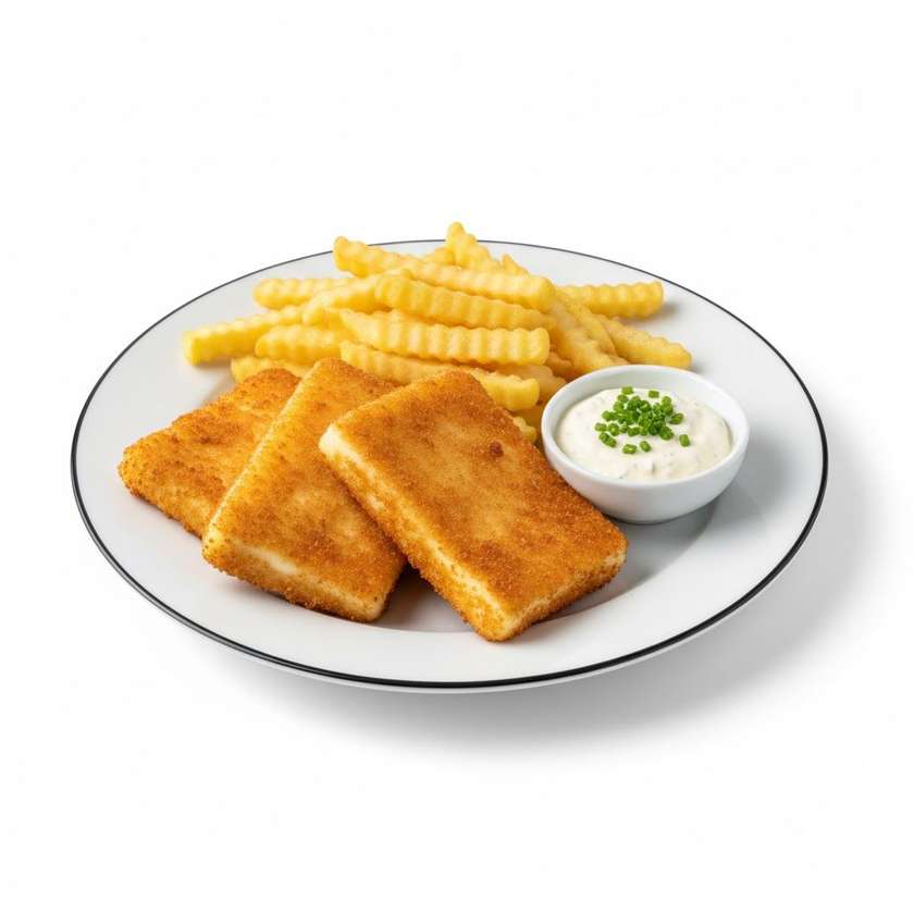 Menu 2: Fried Cheese with French Fries and Tartar Sauce (1,3,7,10)