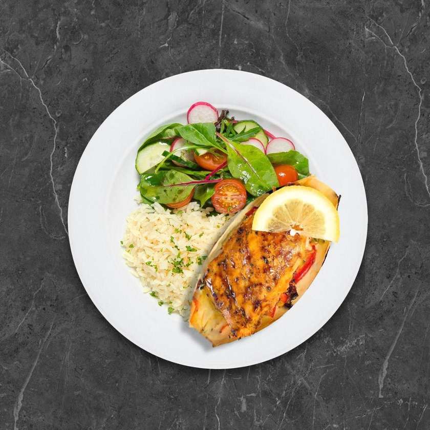 Lašiša su Teriyaki daržovėmis